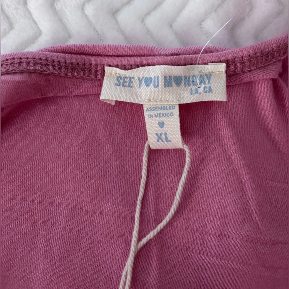 SEE YOU MONDAY NWT. Strapless Asymmetrical Top - Picture 2 of 10